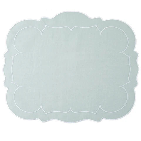 Skyros Designs Scalloped Rectangular Placemat - Ice Blue