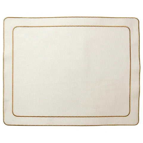 Skyros Designs Simple Rectangular Placemat - Ivory with Gold