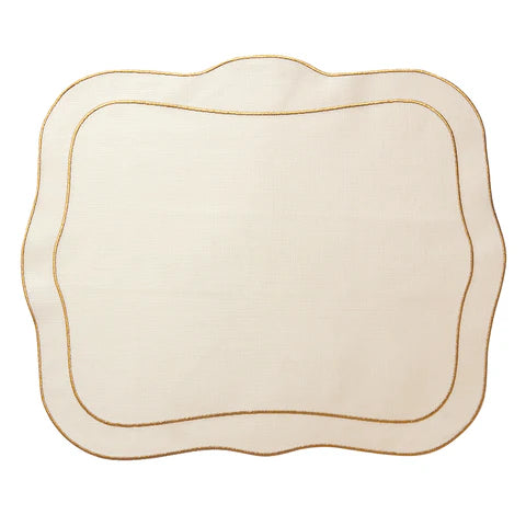 Skyros Designs Patrician Placemat - Ivory with Gold