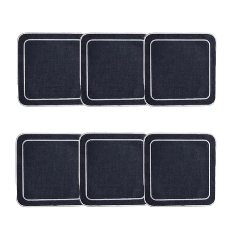 Skyros Designs Simple Square Coasters - Navy