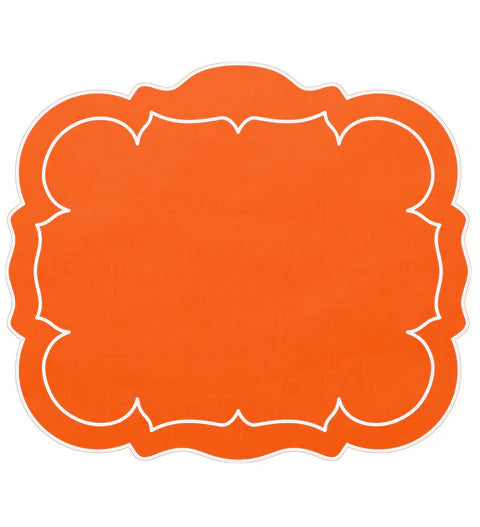 Skyros Designs Scalloped Rectangular Placemat - Orange