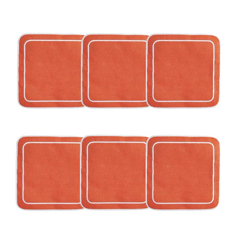 Skyros Designs Simple Square Coasters - Orange