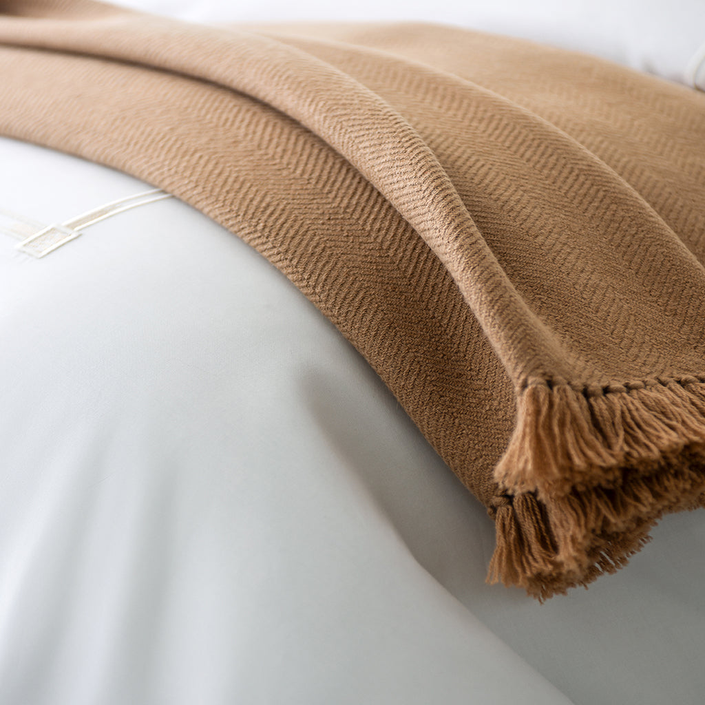 Scandia Home Savona Camel Hair Herringbone Throw