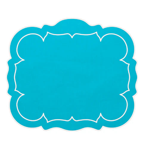 Skyros Designs Scalloped Rectangular Placemat - Turquoise