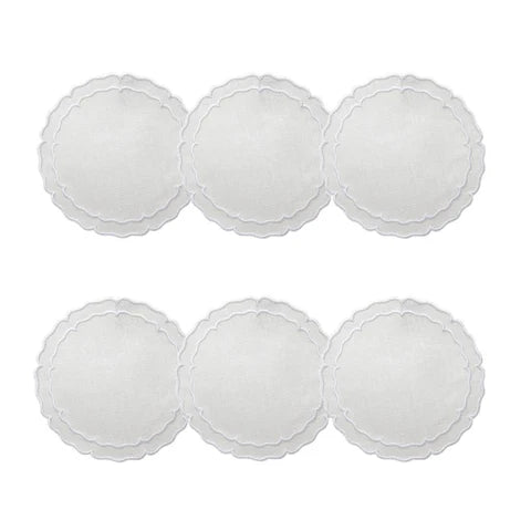 Skyros Designs Scalloped Round Coaster - White