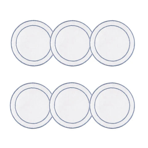 Skyros Designs Simple Round Coaster - White with Blue