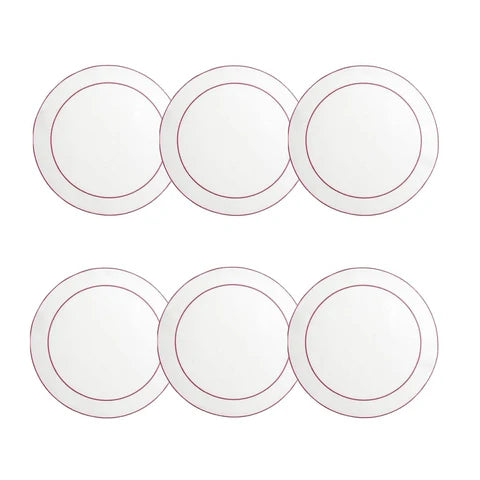 Skyros Designs Simple Round Coaster - White with Fuchsia