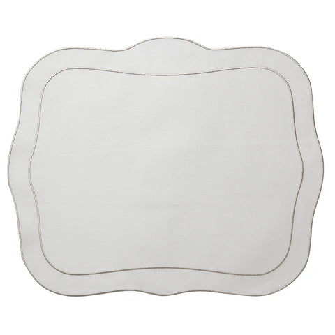 Skyros Designs Patrician Placemat - White with Platinum